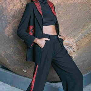 Garni Detaylı Zayıf Gösteren Pileli Pantolon