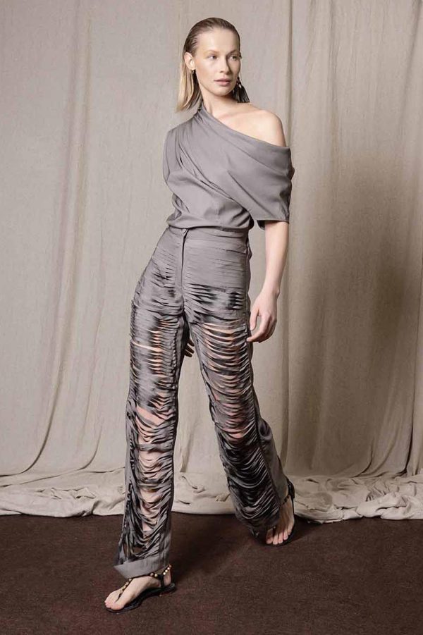 Lazer Kesim Yeşil Pantolon