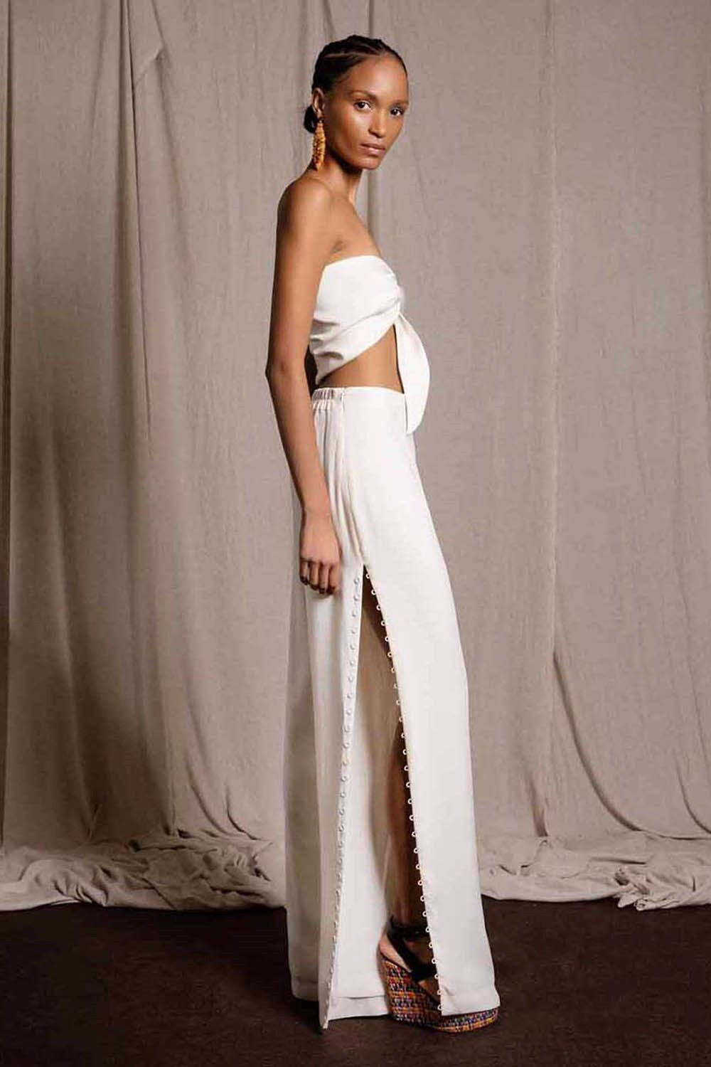 Tek Omuz Ekru Büstiyer - Görsel 2