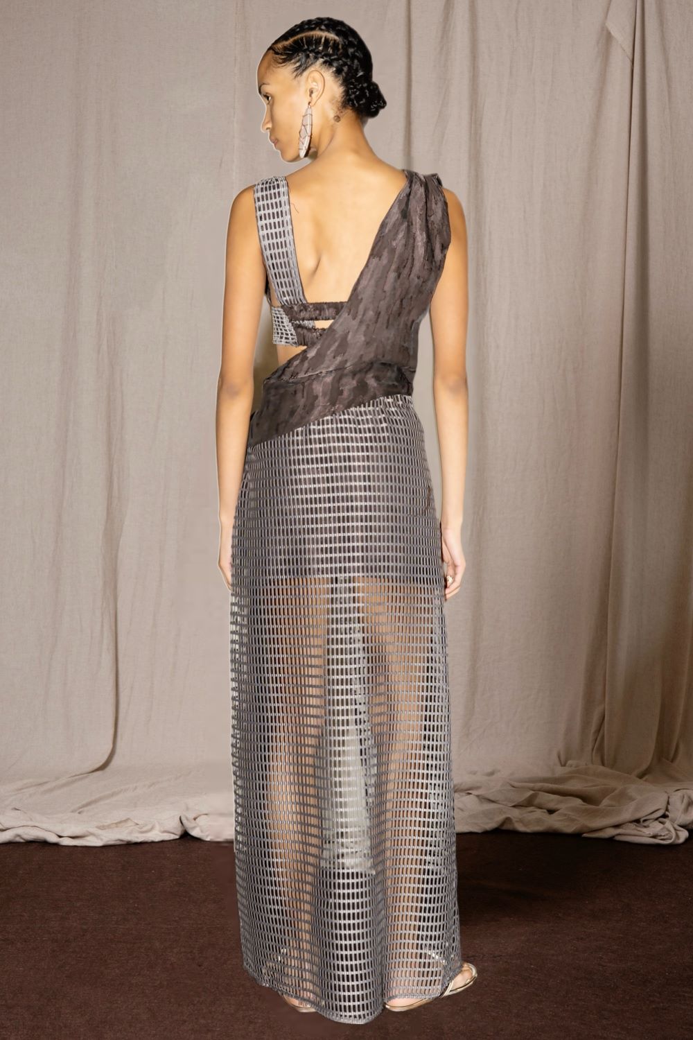 V Yırtmaç Garni Uzun Etek - Görsel 4